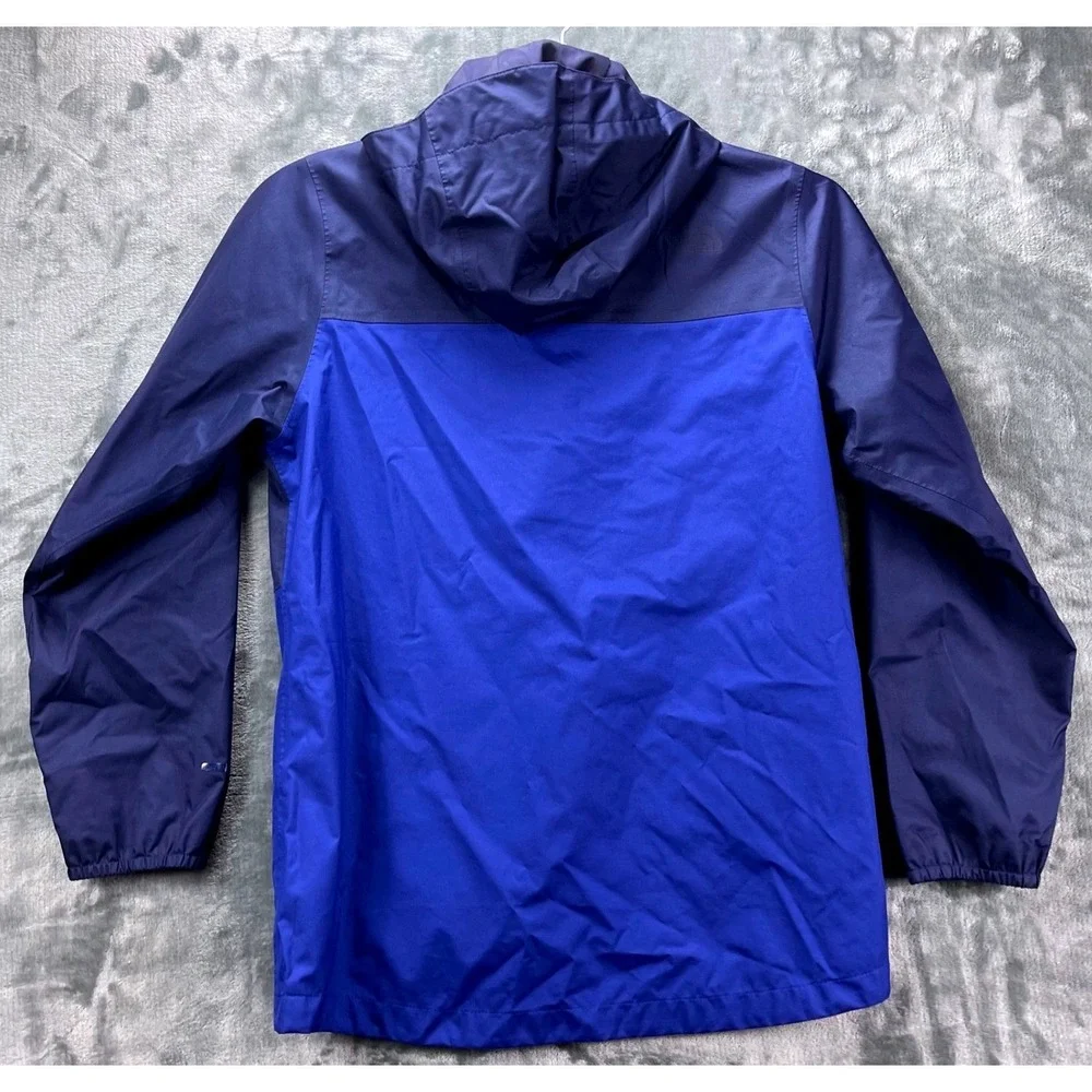 The North Face Boys L 14/16 Blue Waterproof‎ Windbreaker Hooded Shell Jacket